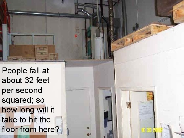 People fall at about 32 feet per second squared; so how long will it