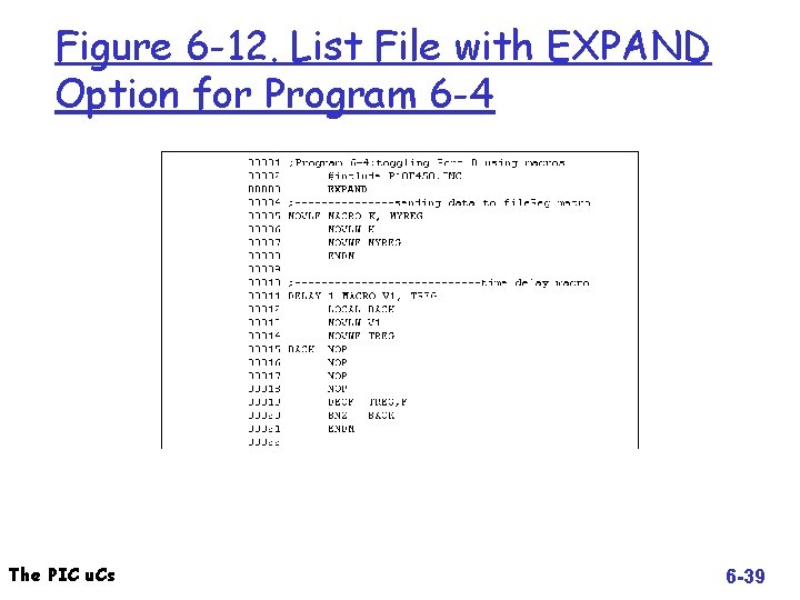 Figure 6 -12. List File with EXPAND Option for Program 6 -4 The PIC