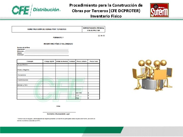 Procedimiento para la Construcción de Obras por Terceros (CFE DCPROTER) Inventario Físico 