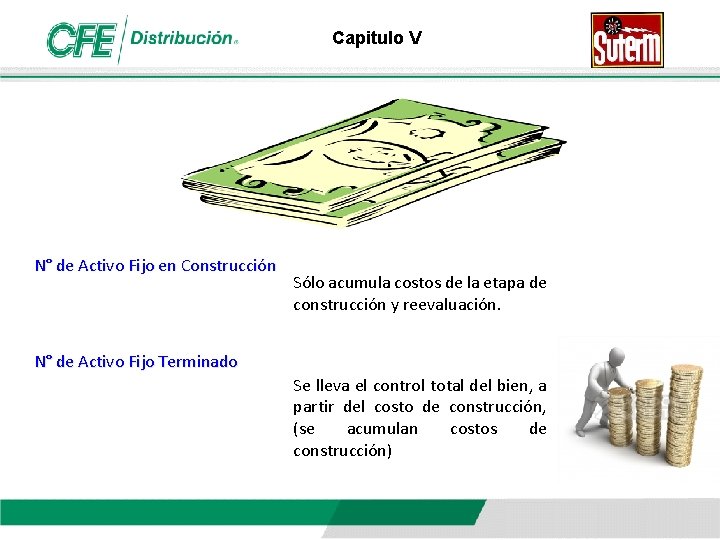 Capitulo V N° de Activo Fijo en Construcción Sólo acumula costos de la etapa