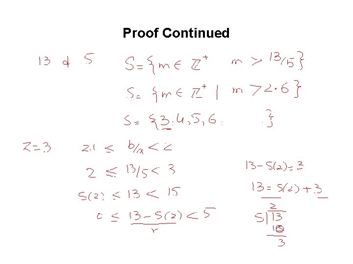 Proof Continued Proof Continued