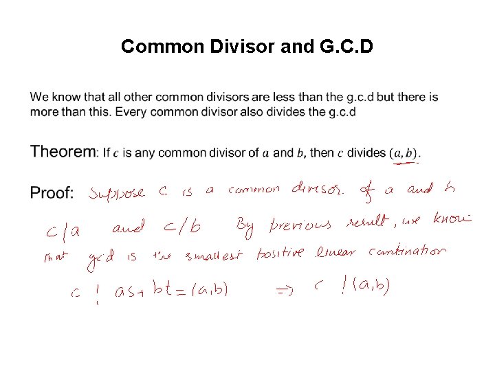 Common Divisor and G. C. D • Common Divisor and G. C. D •