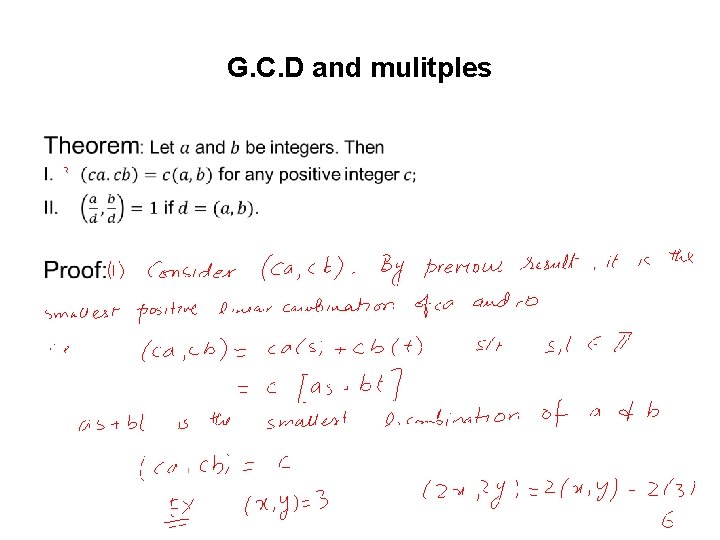 G. C. D and mulitples • G. C. D and mulitples •