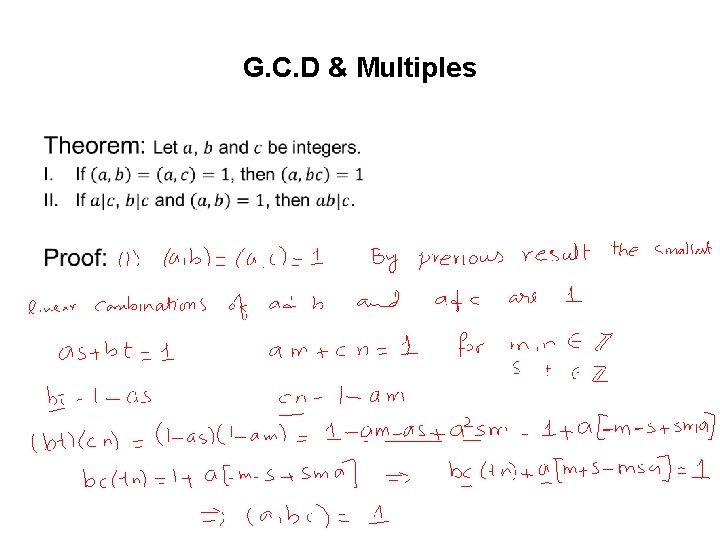 G. C. D & Multiples • G. C. D & Multiples •