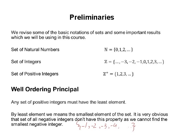 Preliminaries • Preliminaries •