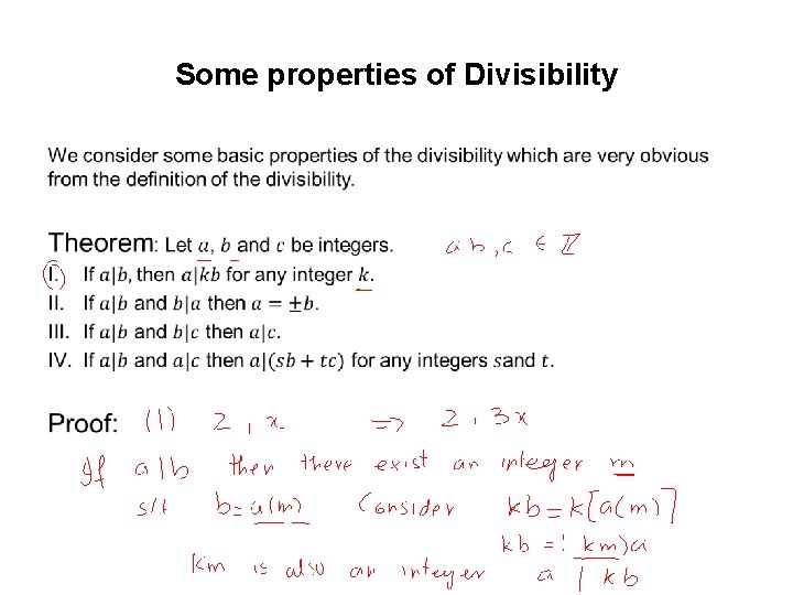 Some properties of Divisibility • Some properties of Divisibility •