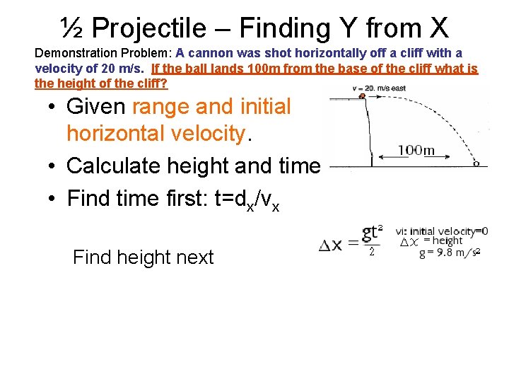 Introduction to Projectile Motion Projectile calculations ball rolling