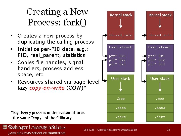 Creating a New Process: fork() • Creates a new process by duplicating the calling