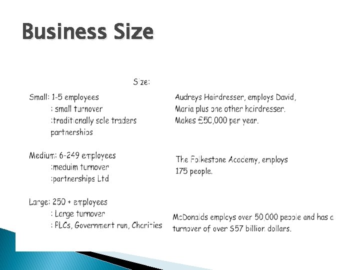 Business Size 