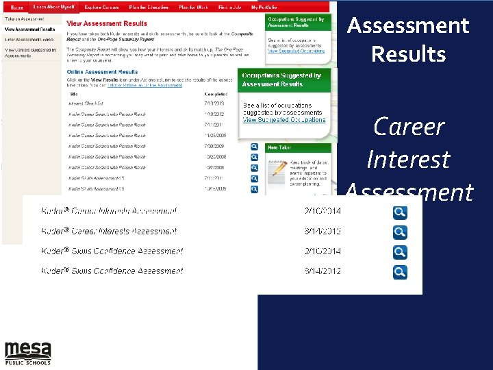 Assessment Results Career Interest Assessment 