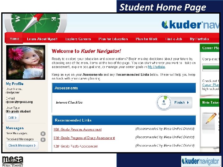 Student Home Page 