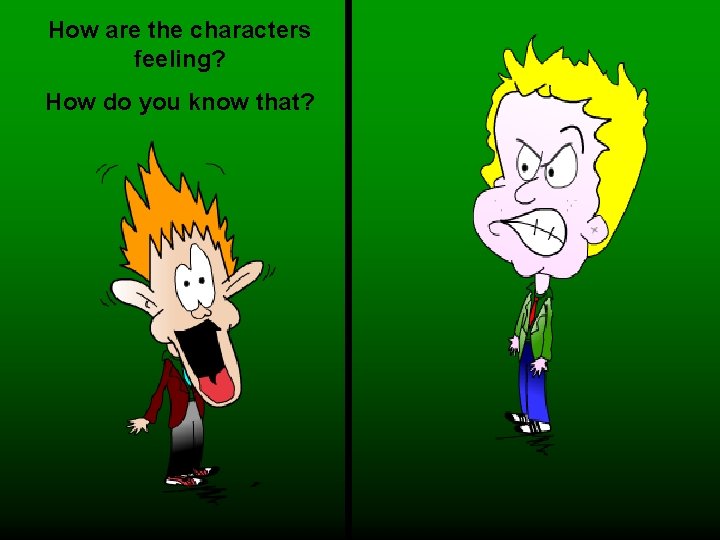 How are the characters feeling? How do you know that? 