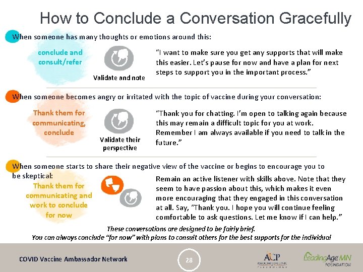 How to Conclude a Conversation Gracefully When someone has many thoughts or emotions around
