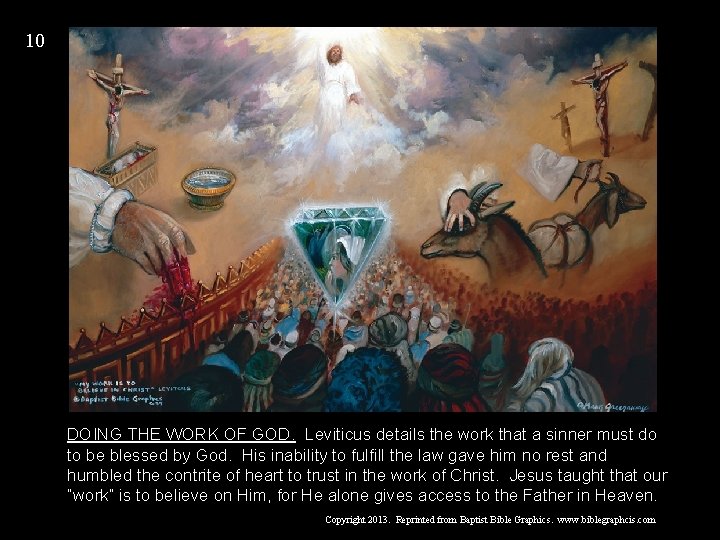 10 DOING THE WORK OF GOD. Leviticus details the work that a sinner must