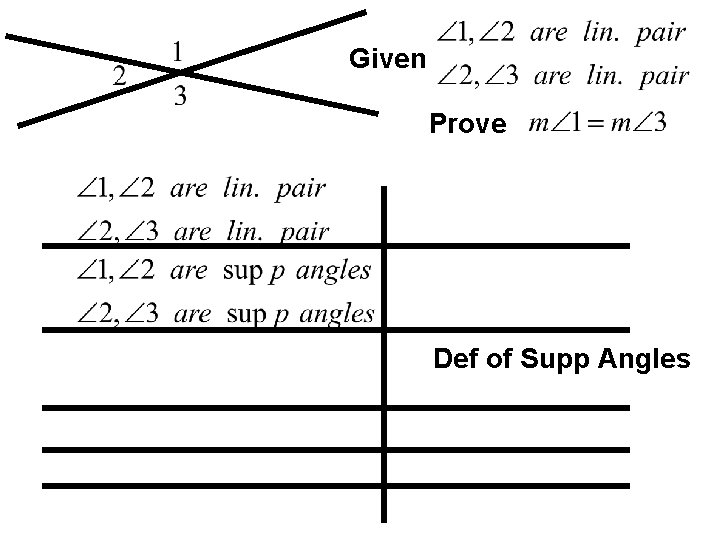 Given Prove Def of Supp Angles 
