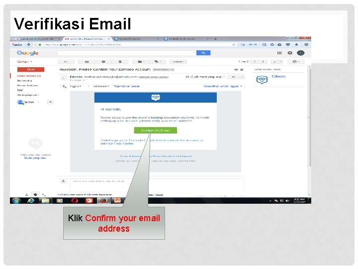 Verifikasi Email Klik Confirm your email address 