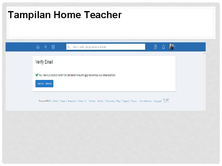 Tampilan Home Teacher 