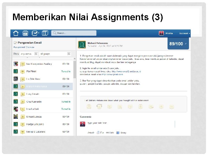 Memberikan Nilai Assignments (3) 