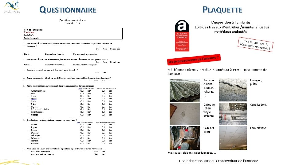 QUESTIONNAIRE PLAQUETTE 