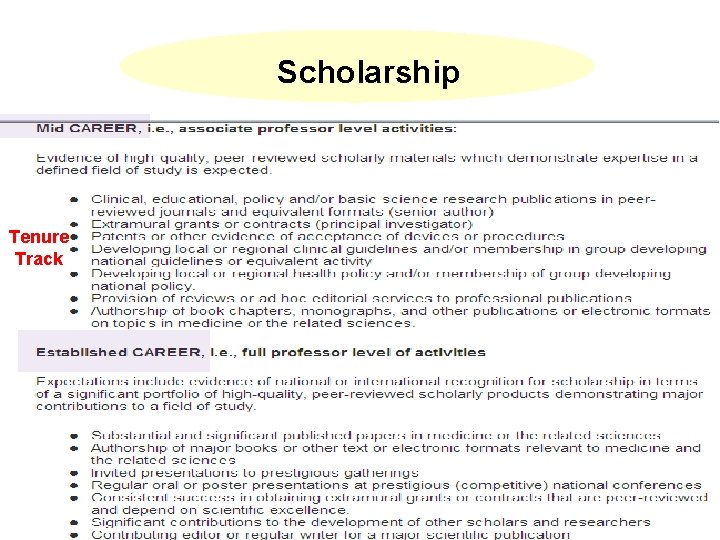 Scholarship Tenure Track 
