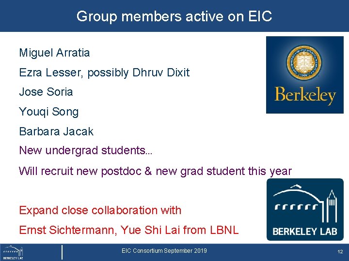 Group members active on EIC Miguel Arratia Ezra Lesser, possibly Dhruv Dixit Jose Soria
