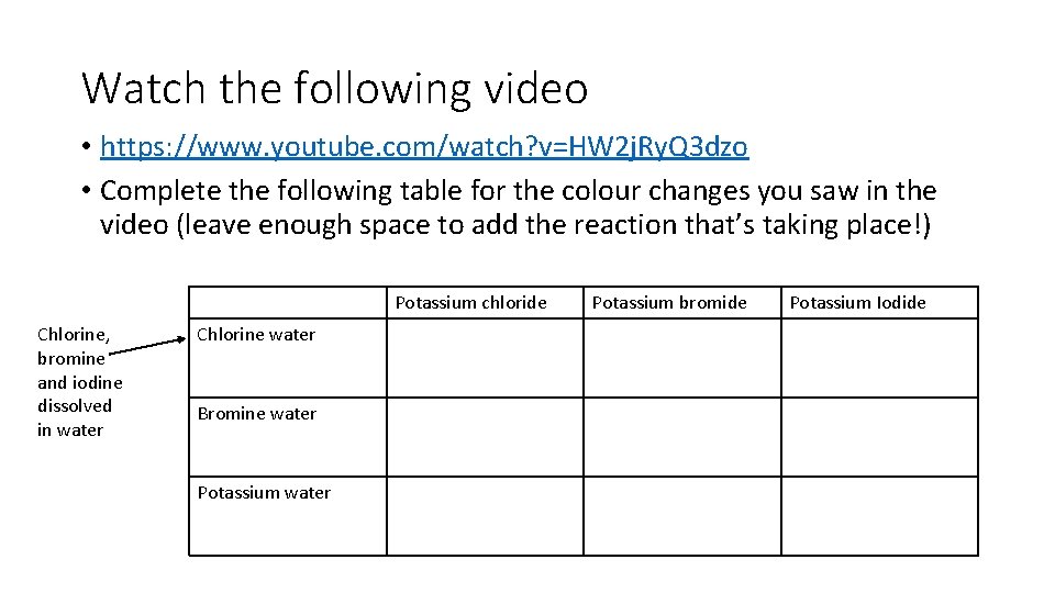 Watch the following video • https: //www. youtube. com/watch? v=HW 2 j. Ry. Q