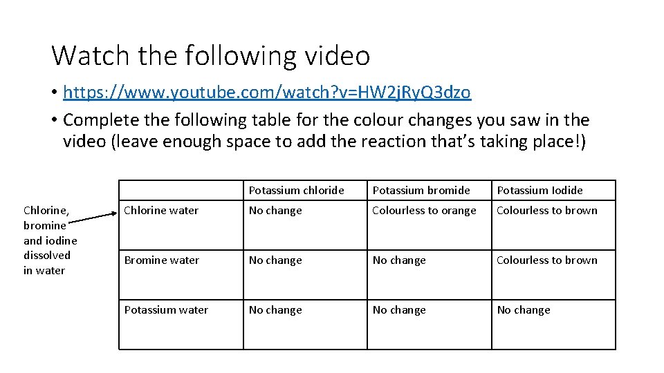 Watch the following video • https: //www. youtube. com/watch? v=HW 2 j. Ry. Q