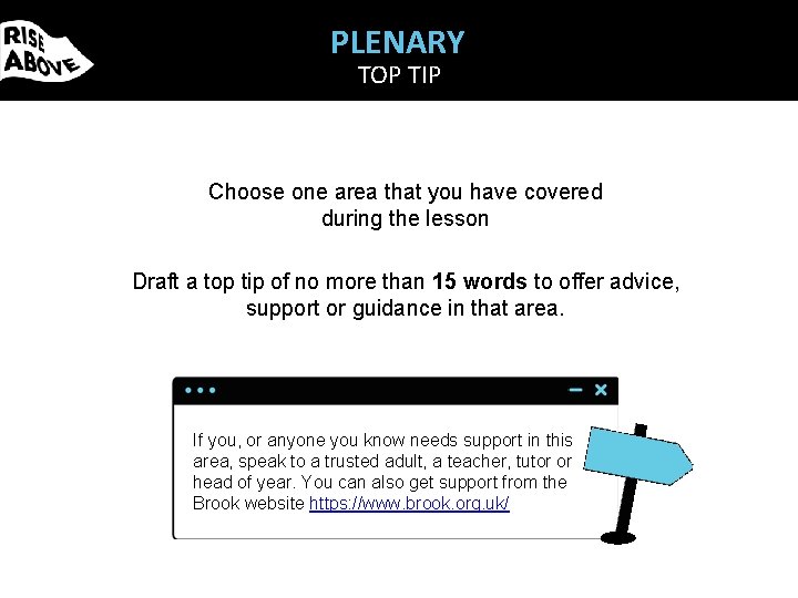 PLENARY TOP TIP Choose one area that you have covered during the lesson Draft