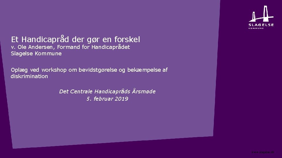 Et Handicapråd der gør en forskel v. Ole Andersen, Formand for Handicaprådet Slagelse Kommune