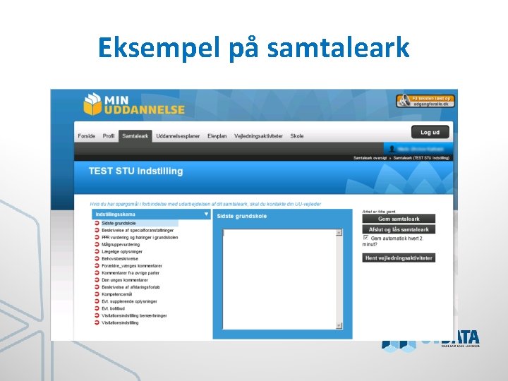 Eksempel på samtaleark 