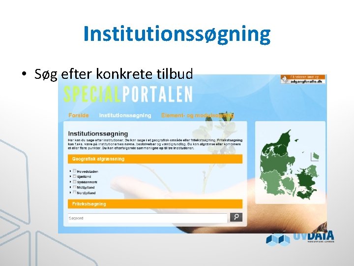 Institutionssøgning • Søg efter konkrete tilbud 