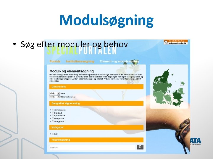 Modulsøgning • Søg efter moduler og behov 