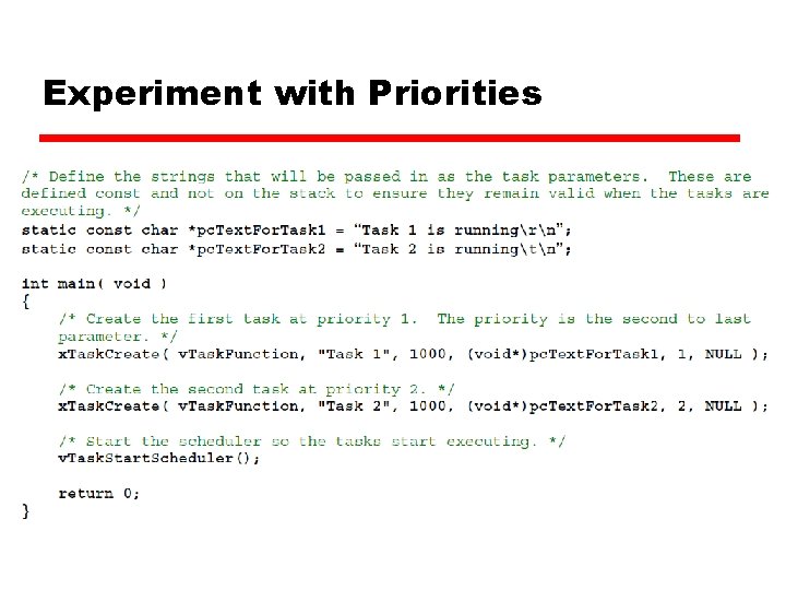 Experiment with Priorities Experiment with Priorities