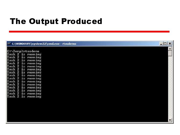 The Output Produced The Output Produced