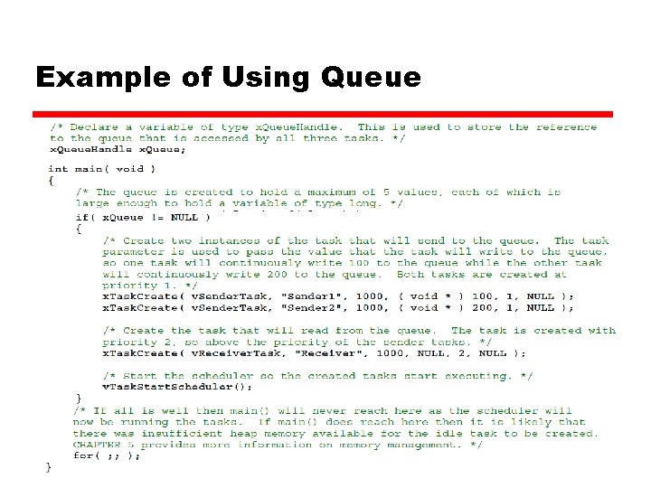 Example of Using Queue Example of Using Queue