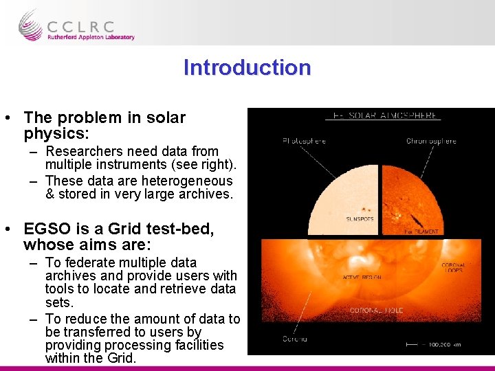 Introduction • The problem in solar physics: – Researchers need data from multiple instruments