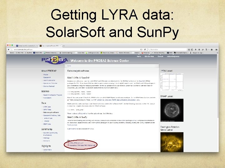 Getting LYRA data: Solar. Soft and Sun. Py 