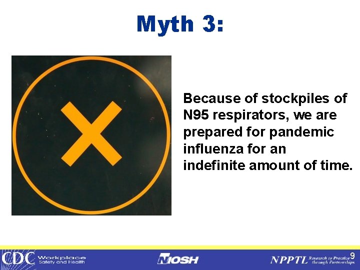 Myth 3: Because of stockpiles of N 95 respirators, we are prepared for pandemic