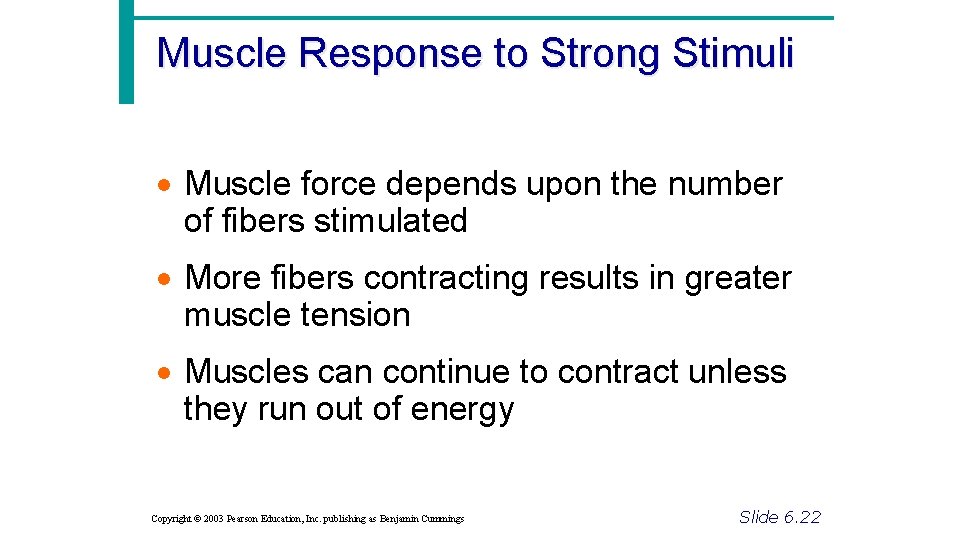 Muscle Response to Strong Stimuli · Muscle force depends upon the number of fibers