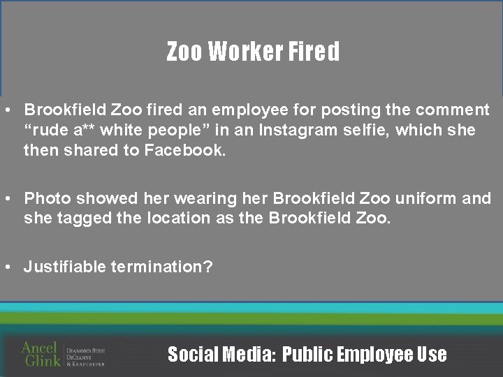 Zoo Worker Fired • Brookfield Zoo fired an employee for posting the comment “rude