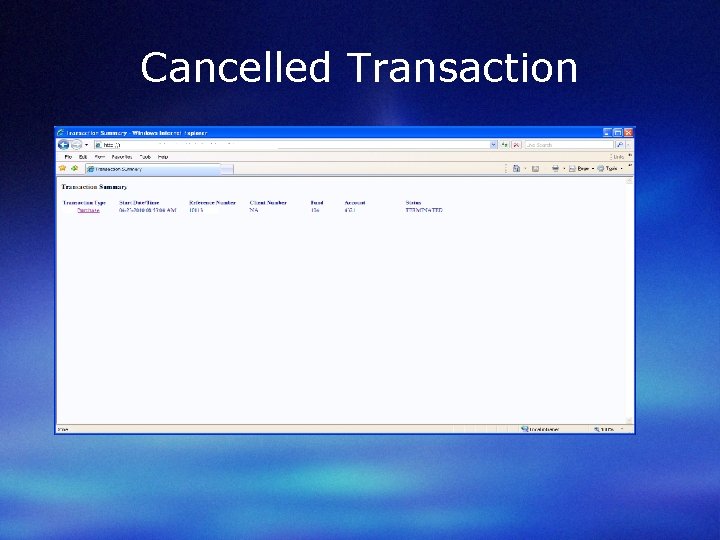 Cancelled Transaction 