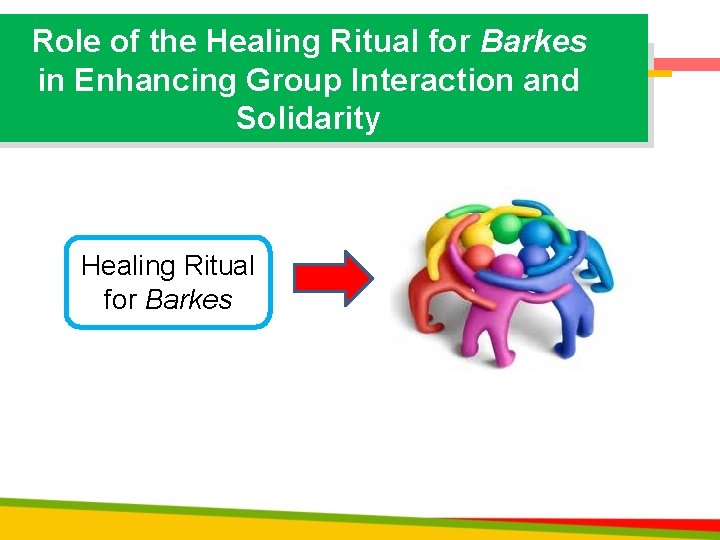 Role of the Healing Ritual for Barkes in Enhancing Group Interaction and Solidarity Healing