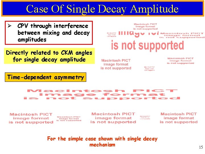 Case Of Single Decay Amplitude Ø CPV through interference between mixing and decay amplitudes