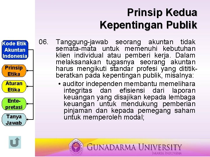 Prinsip Kedua Kepentingan Publik Kode Etik Akuntan Indonesia Prinsip Etika Aturan Etika Entepretasi Tanya