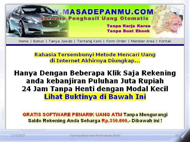 1/15/2022 Kewirausahaan dan Perencanaan Bisnis 15 