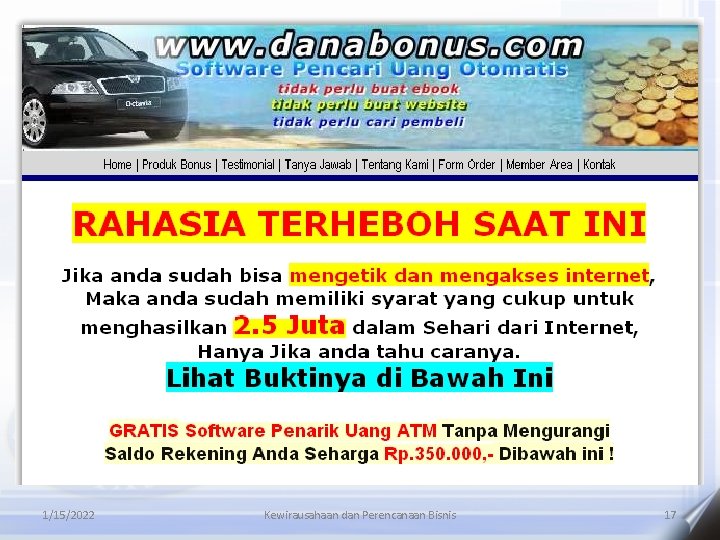 1/15/2022 Kewirausahaan dan Perencanaan Bisnis 17 