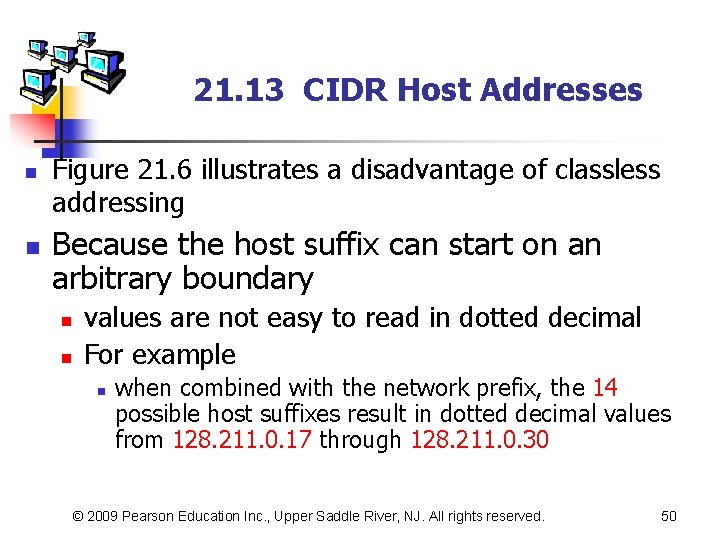 21. 13 CIDR Host Addresses n n Figure 21. 6 illustrates a disadvantage of