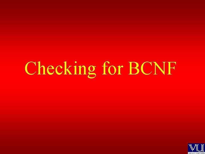 Checking for BCNF 