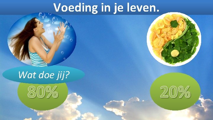 Voeding in je leven. Wat doe jij? 80% 20% 