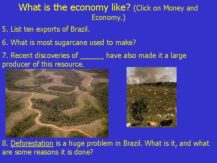 What is the economy like? (Click on Money and Economy. ) 5. List ten